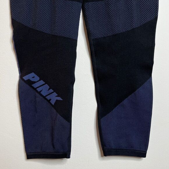 Pink Victoria's Secret Womens Cool & Comfy Leggings Sz L Multi Knit Black & Blue - Picture 8 of 10